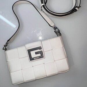 Guess White Leather handbag with 2 strap styles